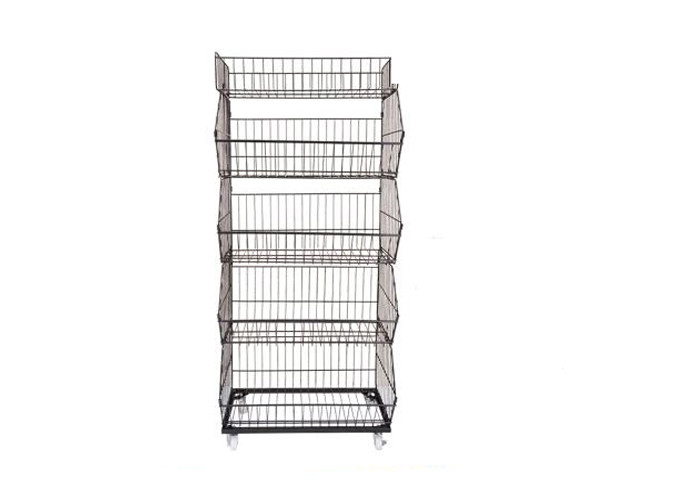 Wire Metal Iron Steel Supermarket Display Shelf With KD Version 3-6 Layer supplier